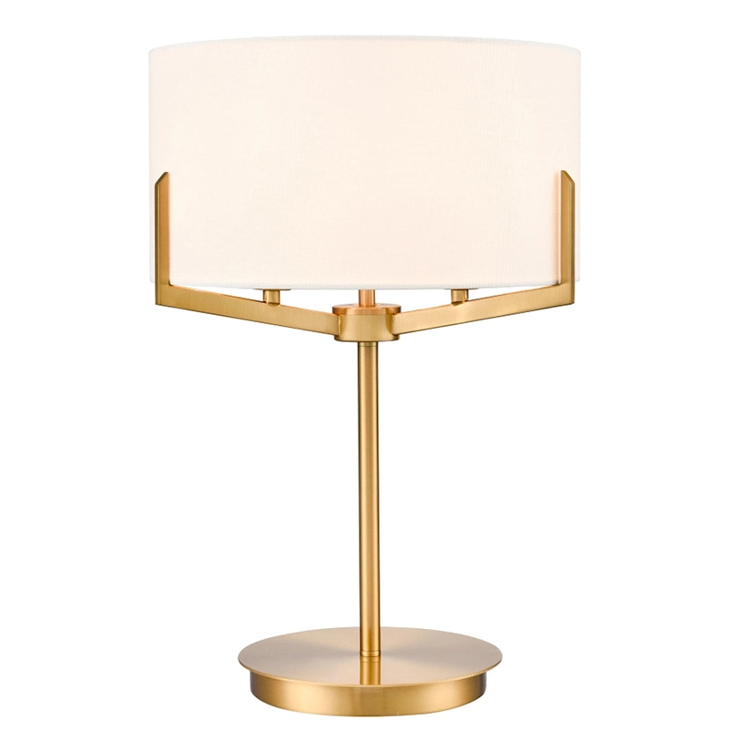 Moderní stolní lampa se zlatým kovovým rámem se 3 světly