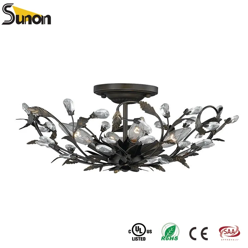 Vintage Crystal Ceiling Light Fixture