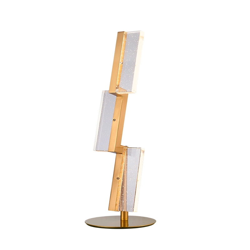 LED čirá stolní lampa z bublinkového krystalu